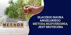 Grafika artykułu na temat skuteczności uczenia się angielskiego metodą bezpośrednią